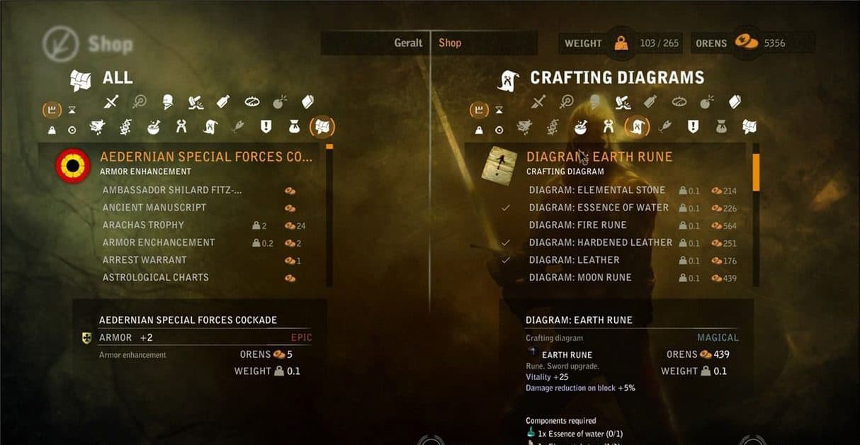 The Witcher 2 Crafting Diagrams Location Guide