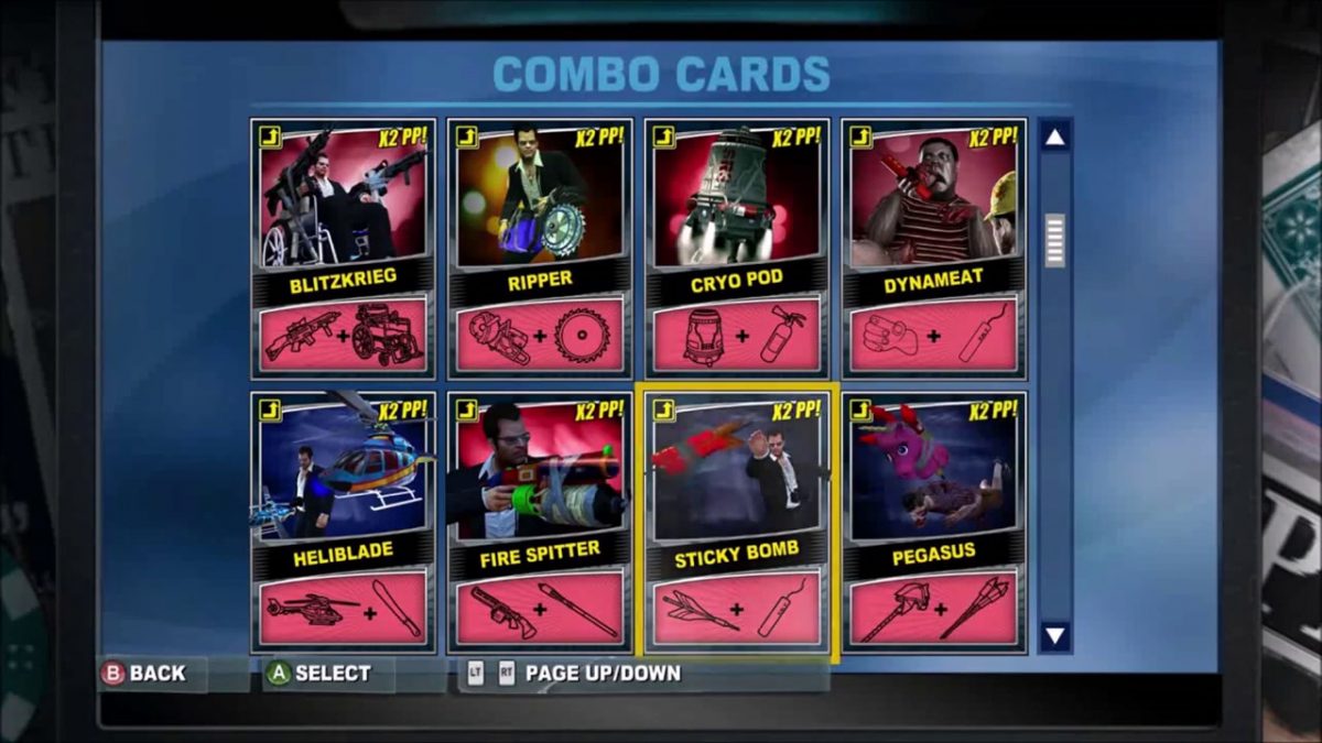 Dead Rising 2 Combo Cards and Weapons