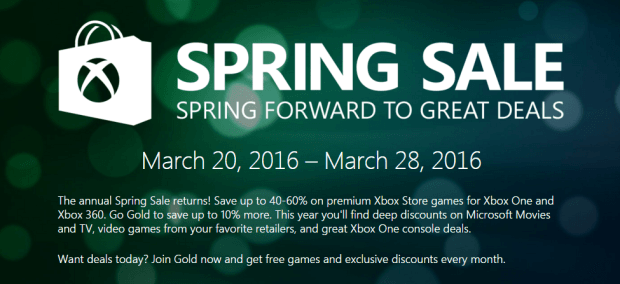 Xbox Spring Sale Starts March 20; 40-60% Off on Xbox One, Xbox 360 Games