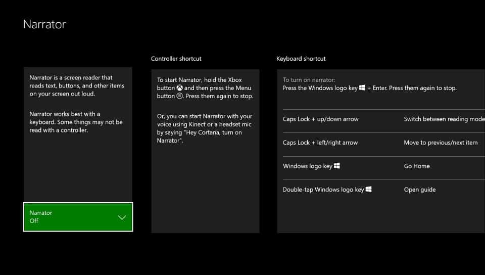 Xbox One Keyboard Shortcuts Listed On Console