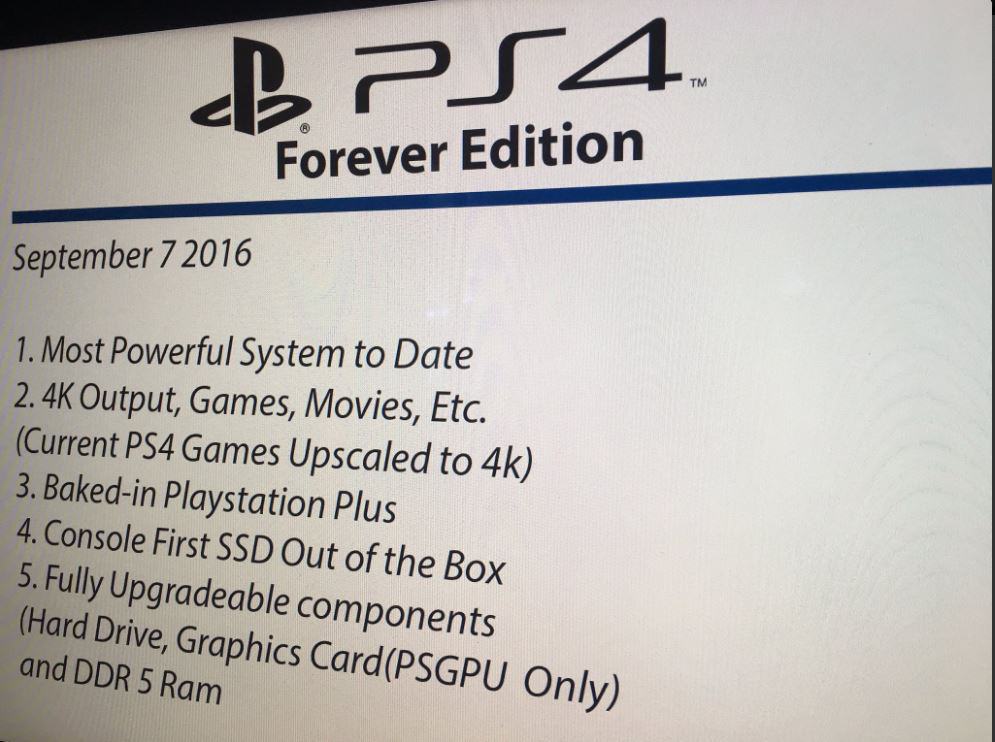 What is Playstation 4 Forever Edition? An Upgradable PlayStation 4?