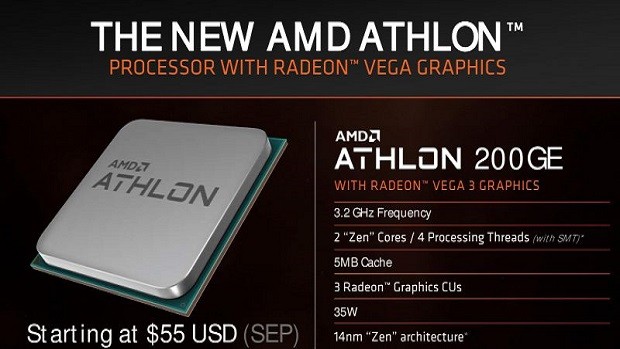 $55 AMD Athlon 200GE Features 2 Zen Cores And Vega Graphic