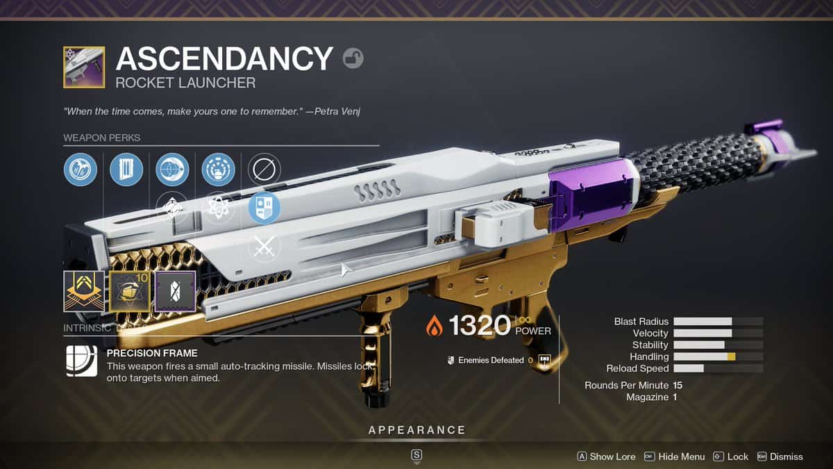 How to Get Ascendancy Rocket Launcher in Destiny 2