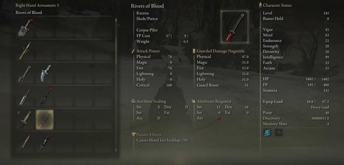 Where to Find Rivers of Blood Katana in Elden Ring