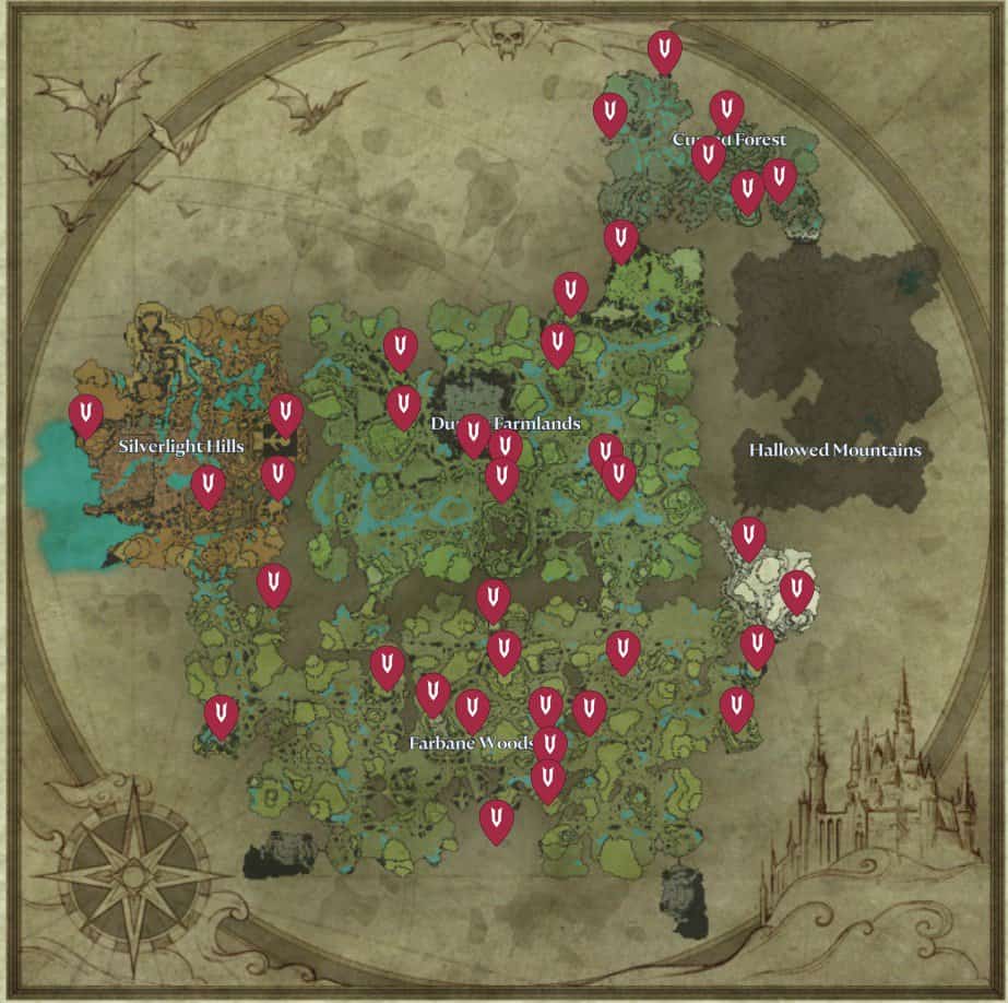 V Rising Boss Locations Map