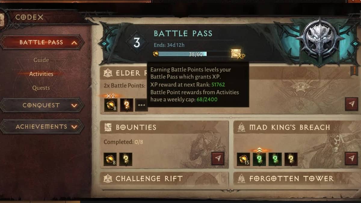 Diablo Immortal Battle Pass Rewards