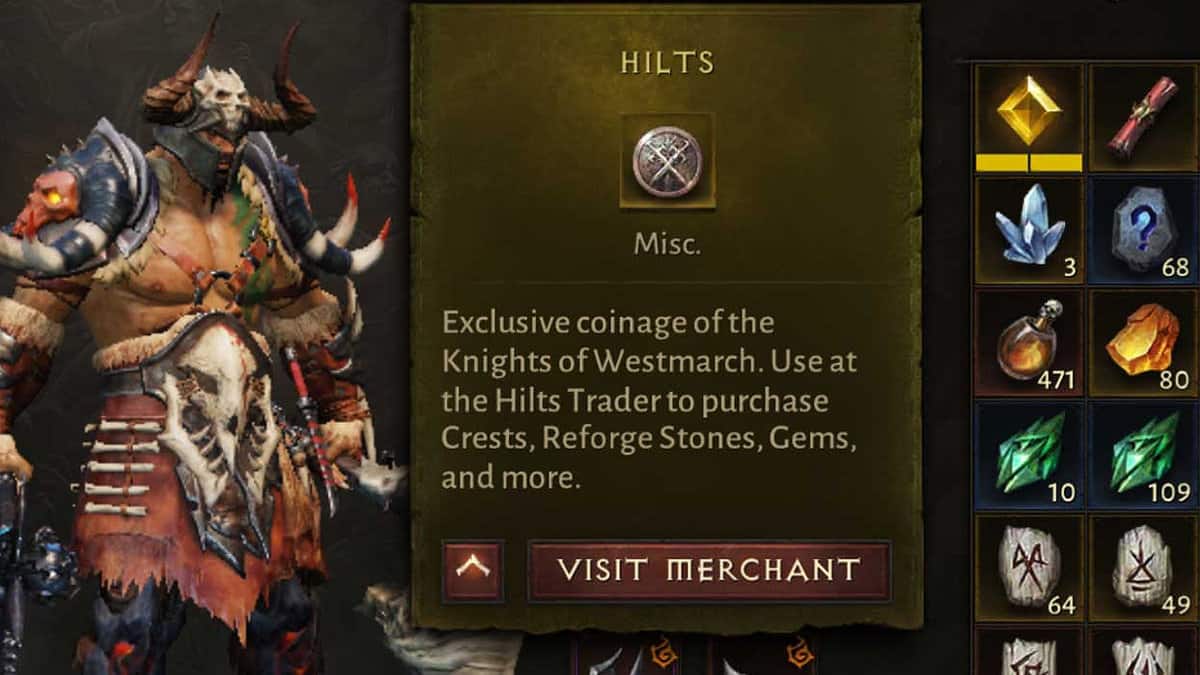 Diablo Immortal Hilts: Trader Location, Farming Guide